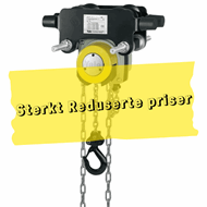 Taljer med integrert løpekatt og kjettingdrift 5 tonn